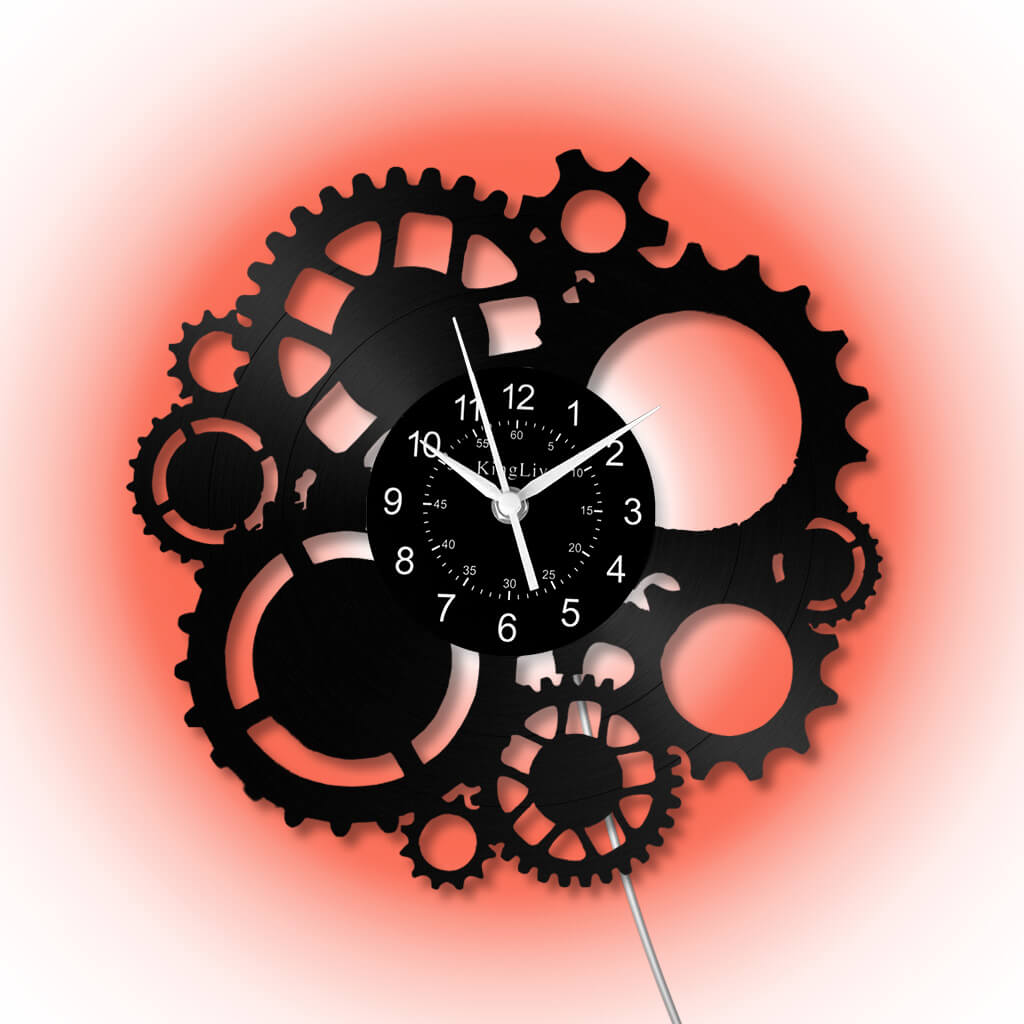 LED Vinyl Wall Clock | Steampunk | 12'' | 0022WPB