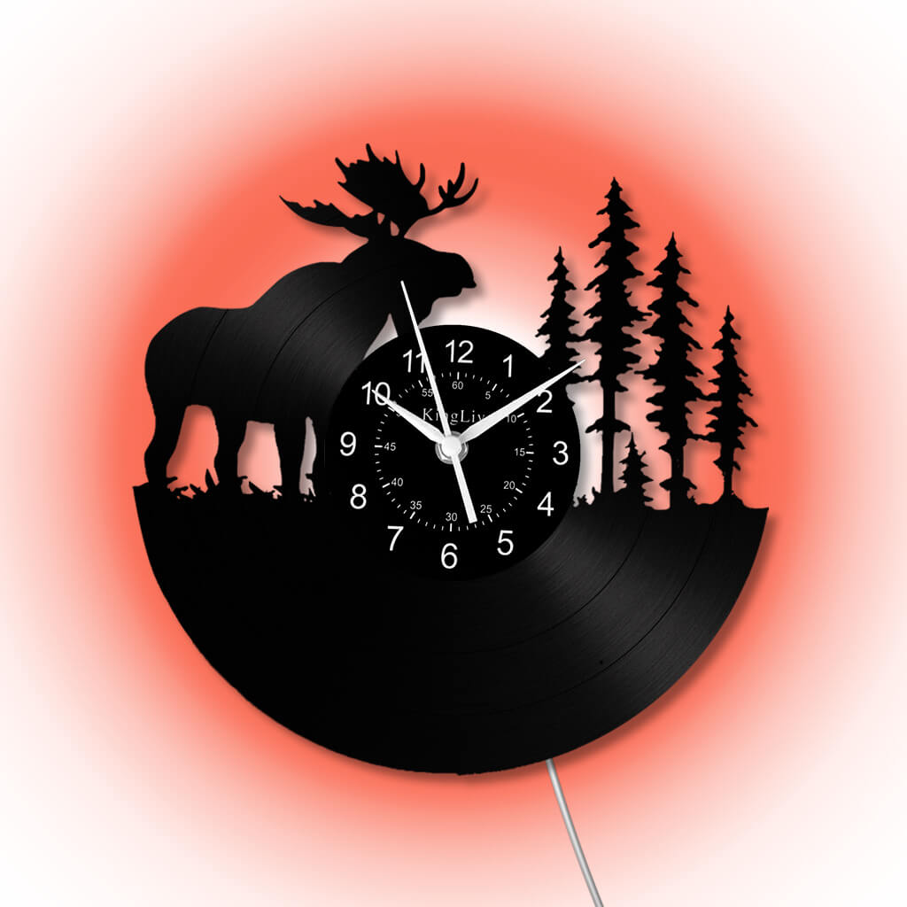 LED Vinyl Wall Clock | Moose Deer