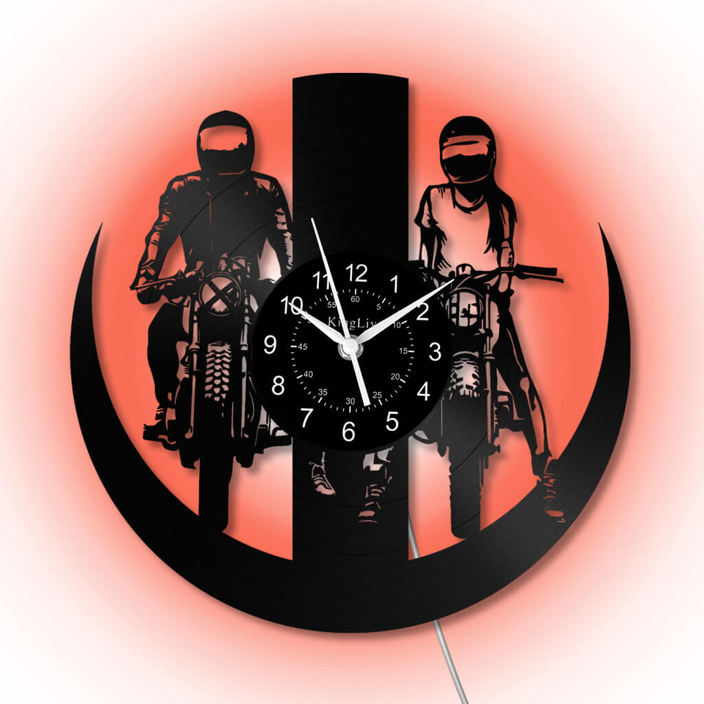 LED Vinyl Wall Clock | Dirt Bike Motocross | 12'' | 0287WPB