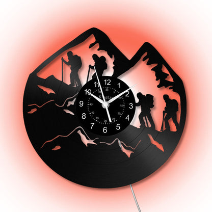 LED Vinyl Wall Clock | Mountain Climbers | 12'' | 0247WPB