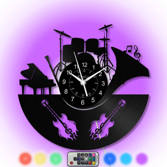 LED Vinyl Wall Clock | Band Music | 12'' | 0213WPB