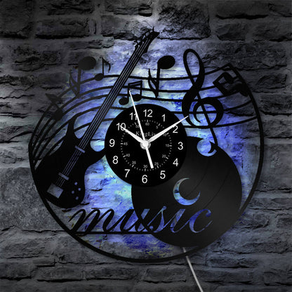 LED Vinyl Wall Clock | Music Bass | 12'' | 0206WPB