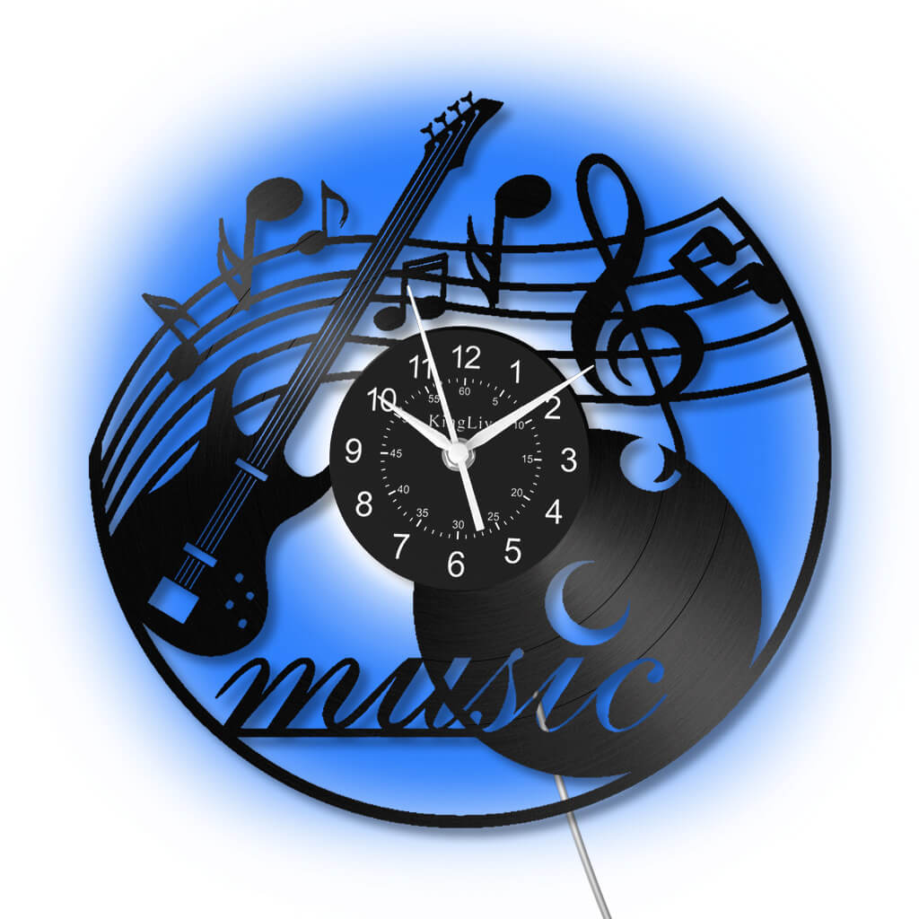 LED Vinyl Wall Clock | Music Bass | 12'' | 0206WPB