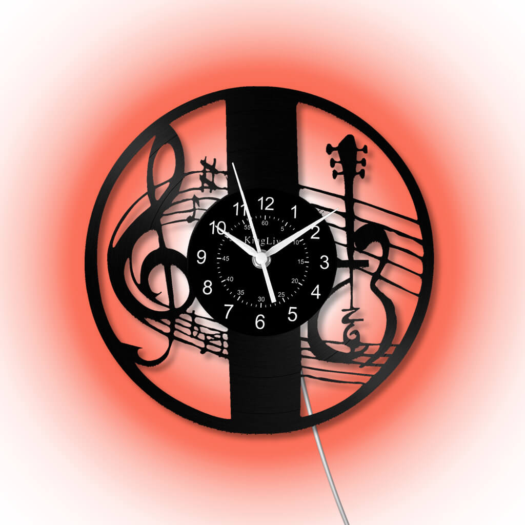 LED Vinyl Wall Clock | Violin Music | 12'' | 0291WPB