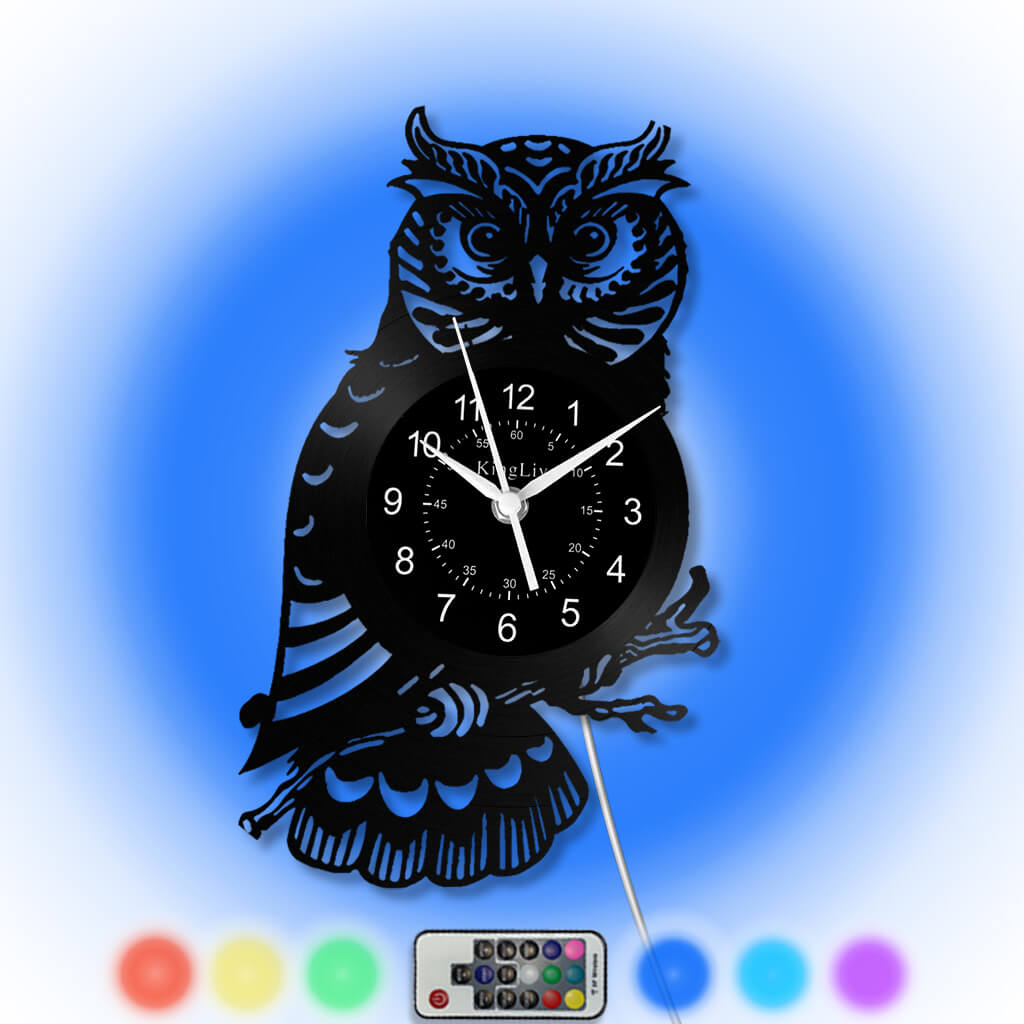 LED Vinyl Wall Clock | Owl | 0099WPB