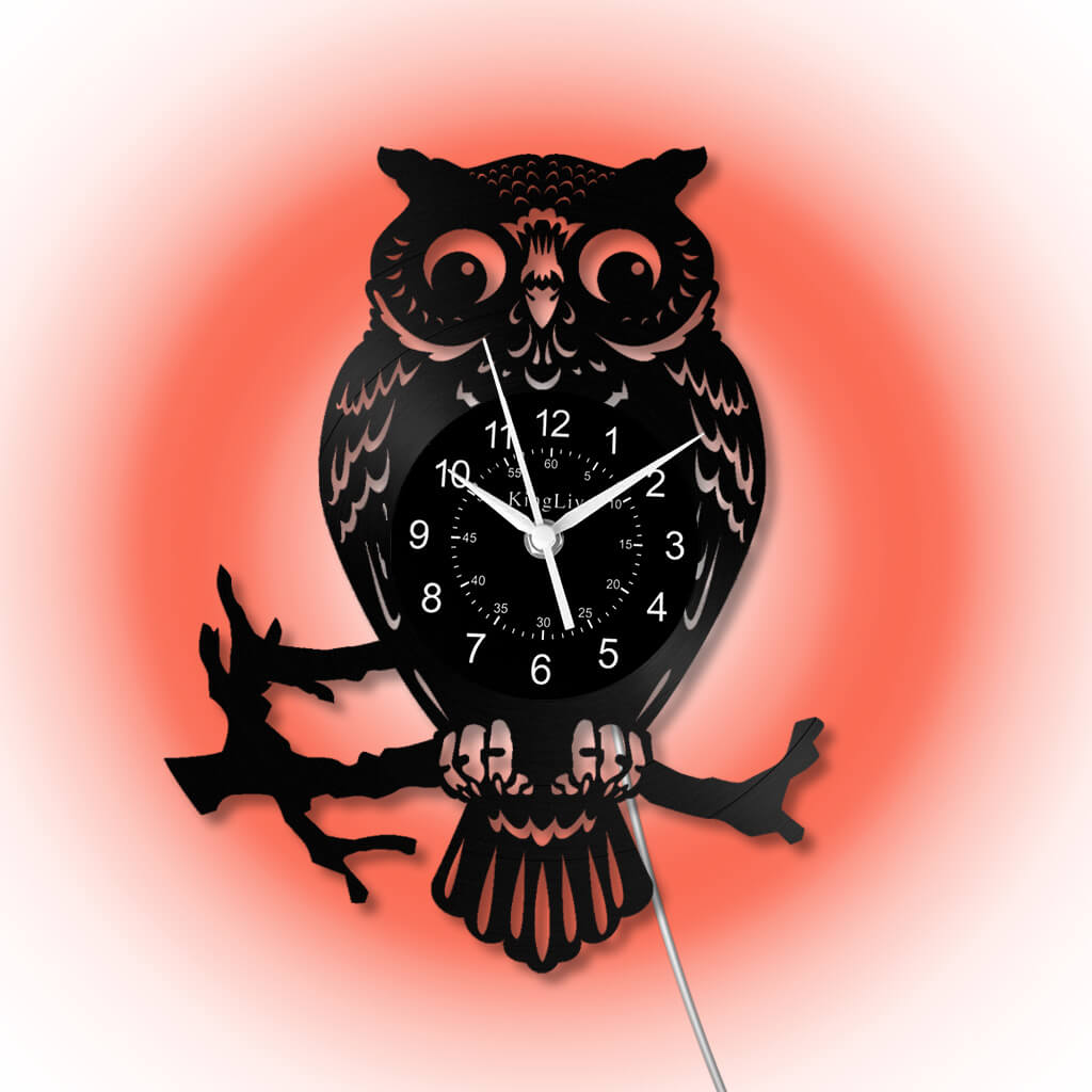 LED Vinyl Wall Clock | Owl