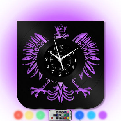 LED Vinyl Wall Clock | Poland The Coat of Arms Eagle | 0204WPBN