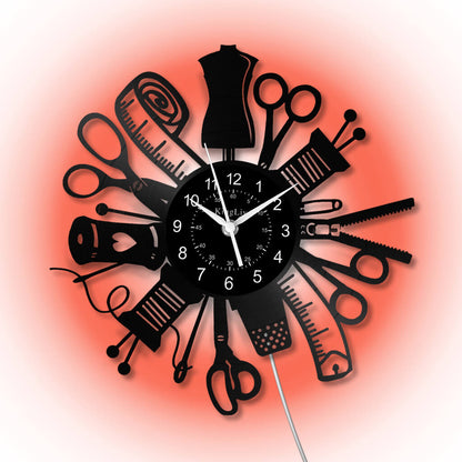 LED Vinyl Wall Clock | Sewing | 12'' | 0211WPB