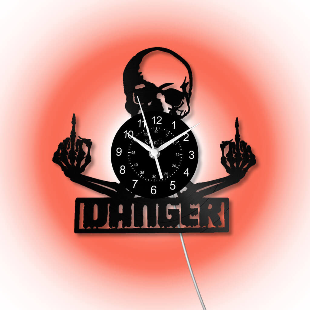 LED Vinyl Wall Clock | Skull | 0203WPB