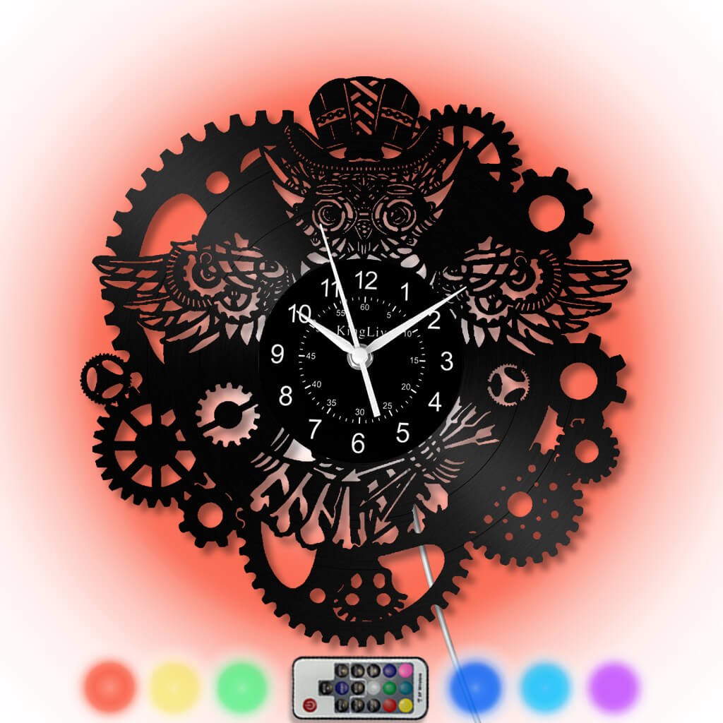 LED Vinyl Wall Clock | Owl