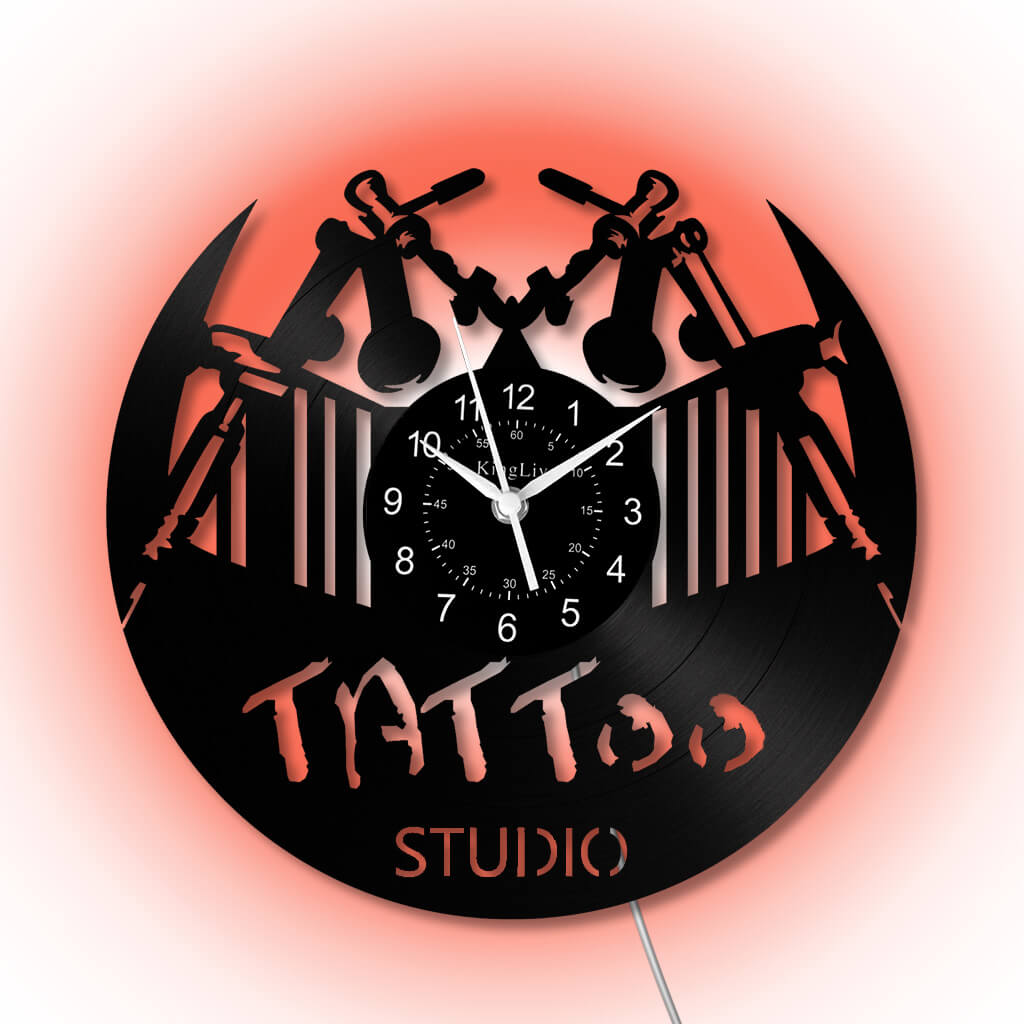 LED Vinyl Wall Clock | Tattoo Studio | 12'' | 0232WPB
