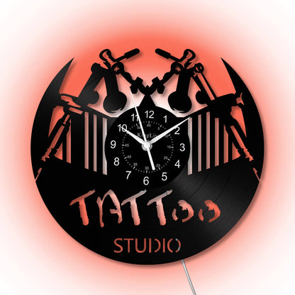 LED Vinyl Wall Clock | Tattoo Studio | 12'' | 0232WPB