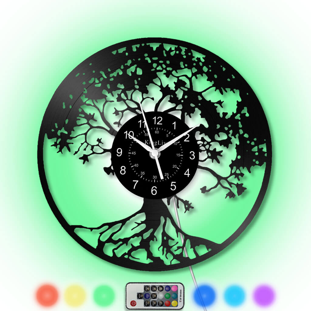 LED Vinyl Wall Clock | Tree of Life | 12'' | 0130WPB