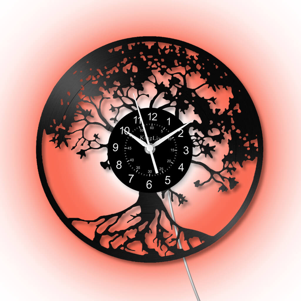 LED Vinyl Wall Clock | Tree of Life | 12'' | 0130WPB