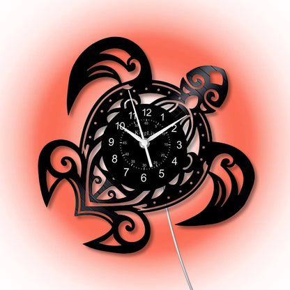 LED Vinyl Wall Clock | Turtle | 0112WPB