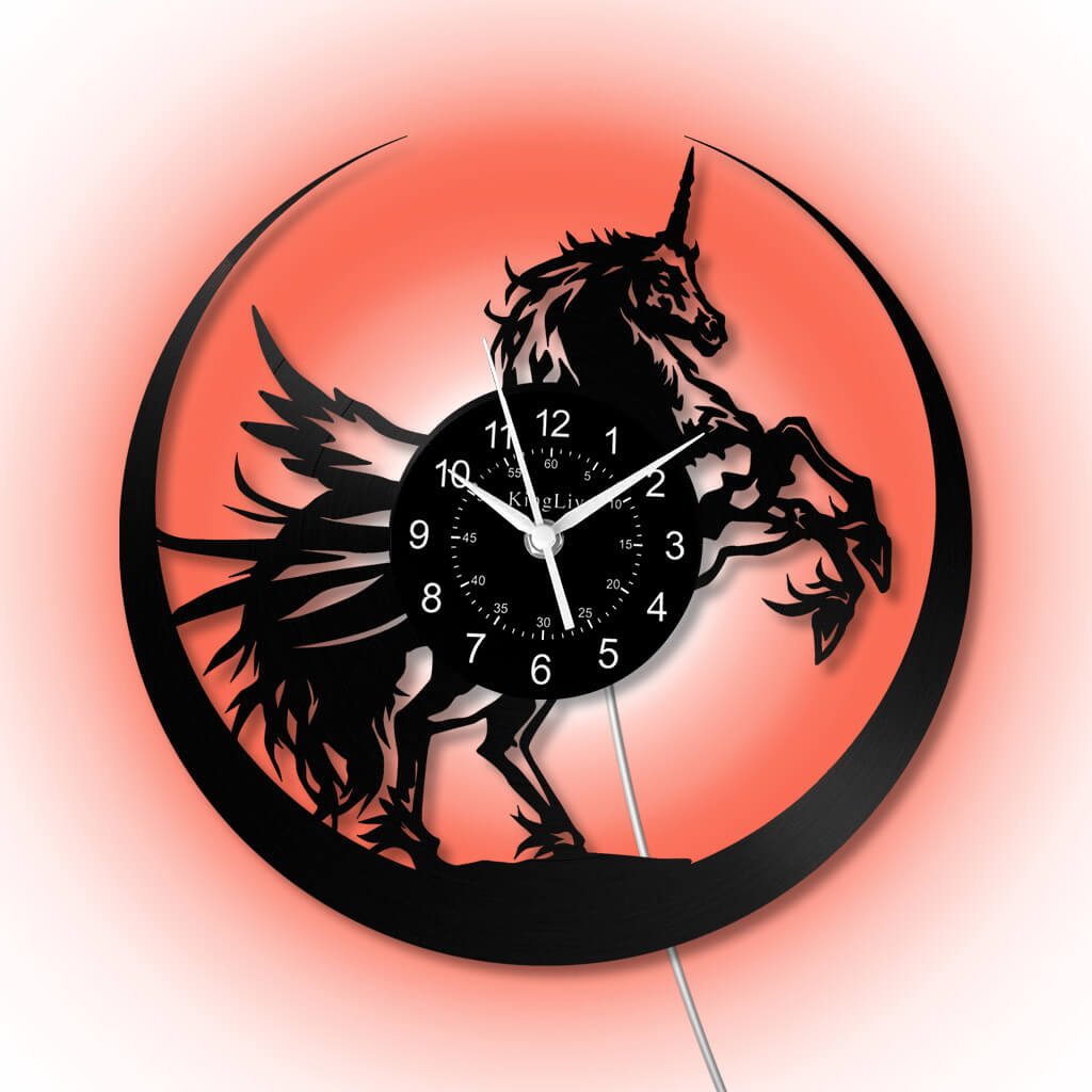 LED Vinyl Wall Clock | Unicorn | 12'' | 0306WPB