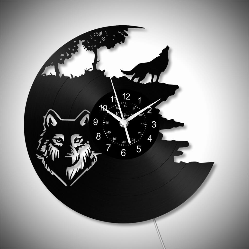 LED Vinyl Wall Clock | Wolf