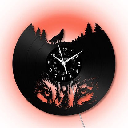 LED Vinyl Wall Clock | Wolf | 0309WPB