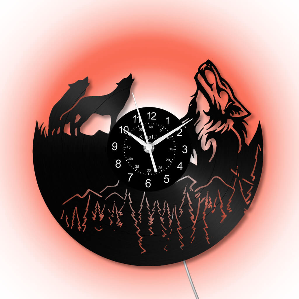 LED Vinyl Wall Clock | Wolf