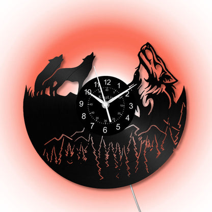 LED Vinyl Wall Clock | Wolf