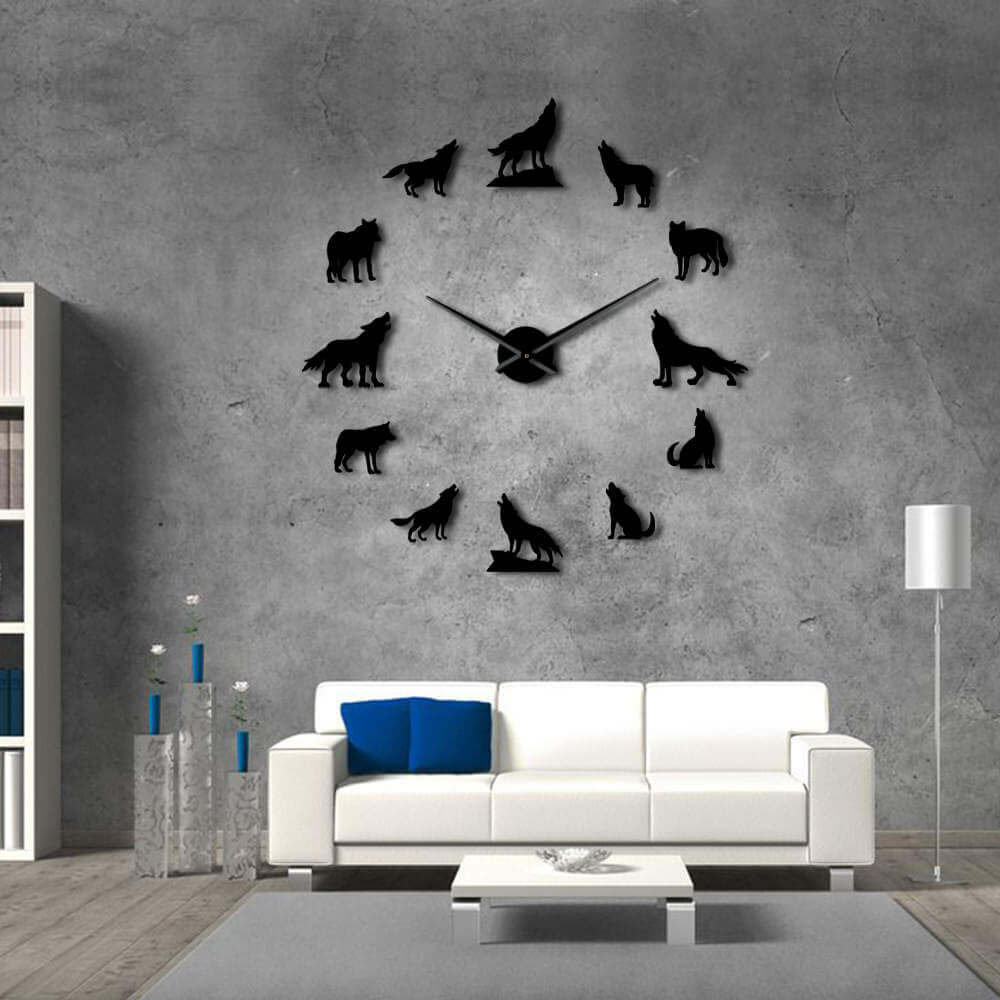 DIY Wall Clock  | Wolf | 19'' - 37'' | AWC018