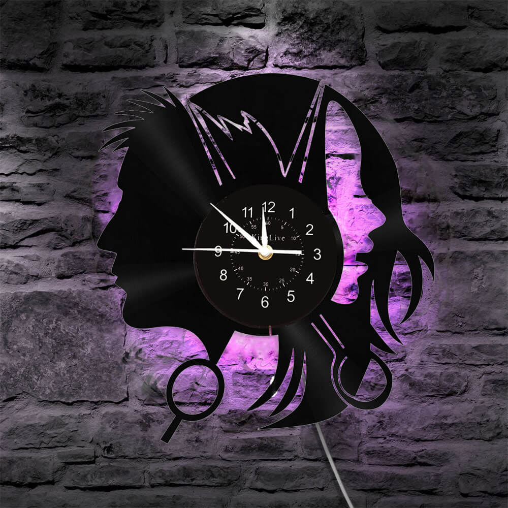 Hair Salon Barbershop Led Vinyl Record Wall Clock