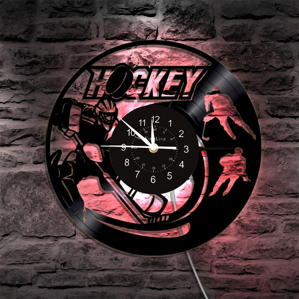 Hockey Led Vinyl Record Wall Clock