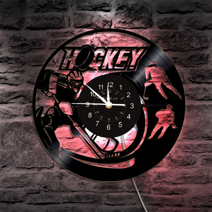 Hockey Led Vinyl Record Wall Clock