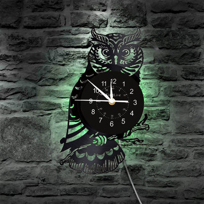 LED Vinyl Wall Clock | Owl | 0099WPBN