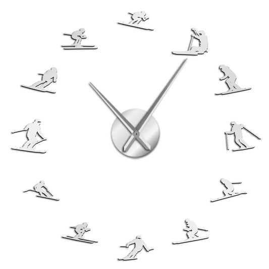 DIY Wall Clock  | Winter Game Skiing | 19'' - 37'' | AWC019