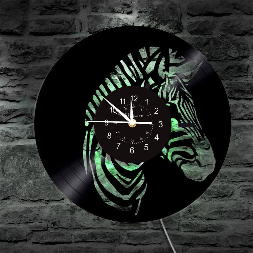 Zebra Led Vinyl Record Wall Clock