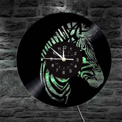 Zebra Led Vinyl Record Wall Clock