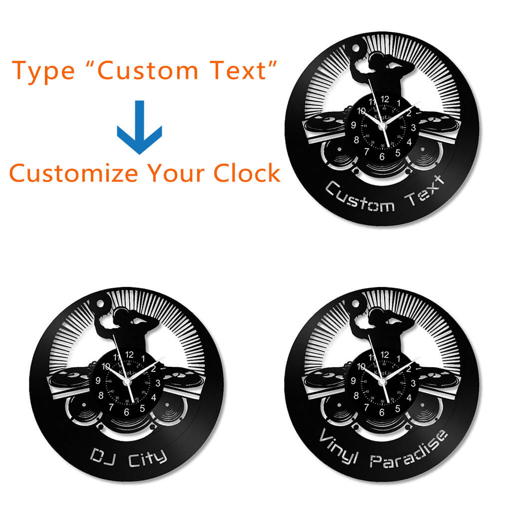 LED Vinyl Wall Clock | Custom DJ Name | 12''