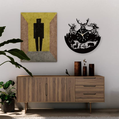 LED Vinyl Wall Clock | Moose Deer