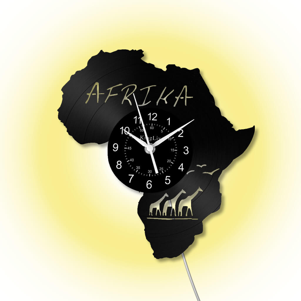 LED Vinyl Wall Clock | Africa Map | 12'' | 0293WPB