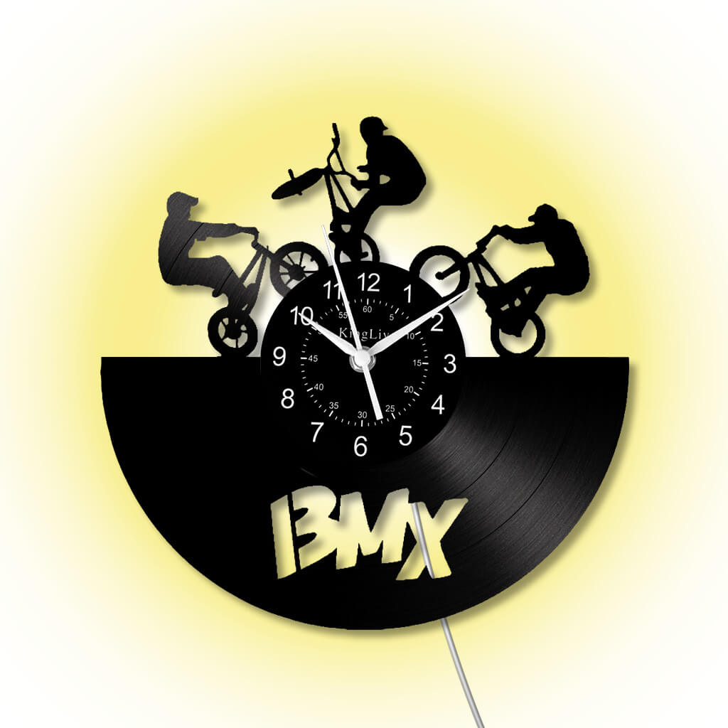 LED Vinyl Wall Clock | BMX Bicycle | 12'' | 0233WPB