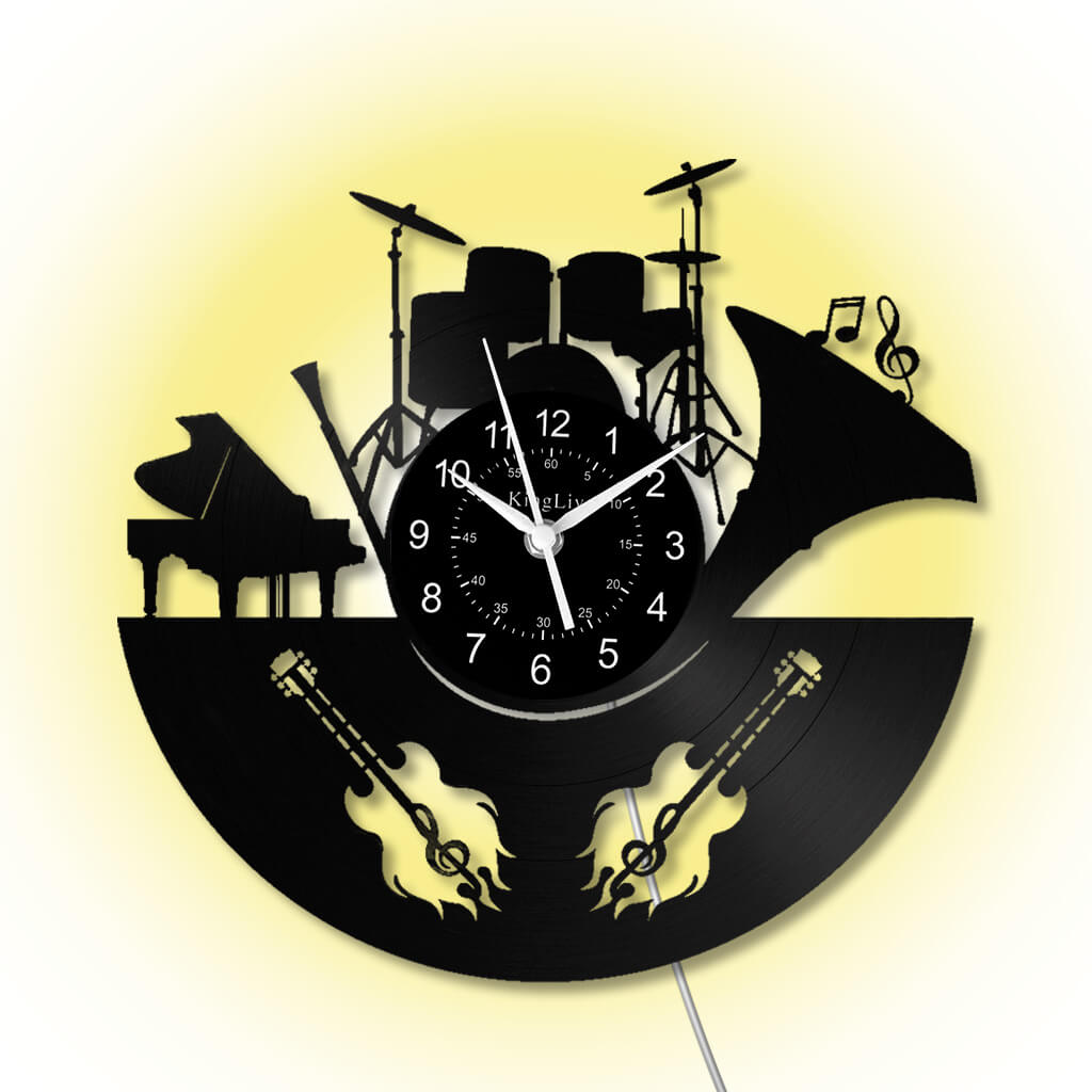 LED Vinyl Wall Clock | Band Music | 12'' | 0213WPB