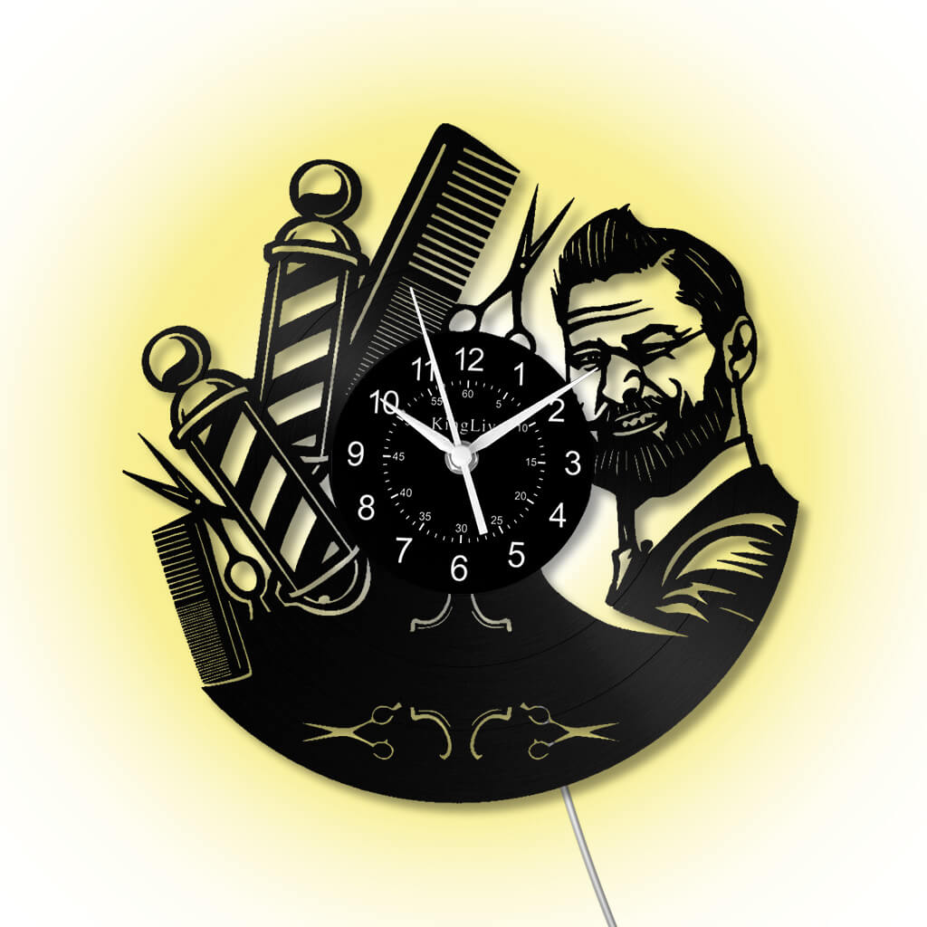 LED Vinyl Wall Clock | Nail Salon | Barber Shop | 12''
