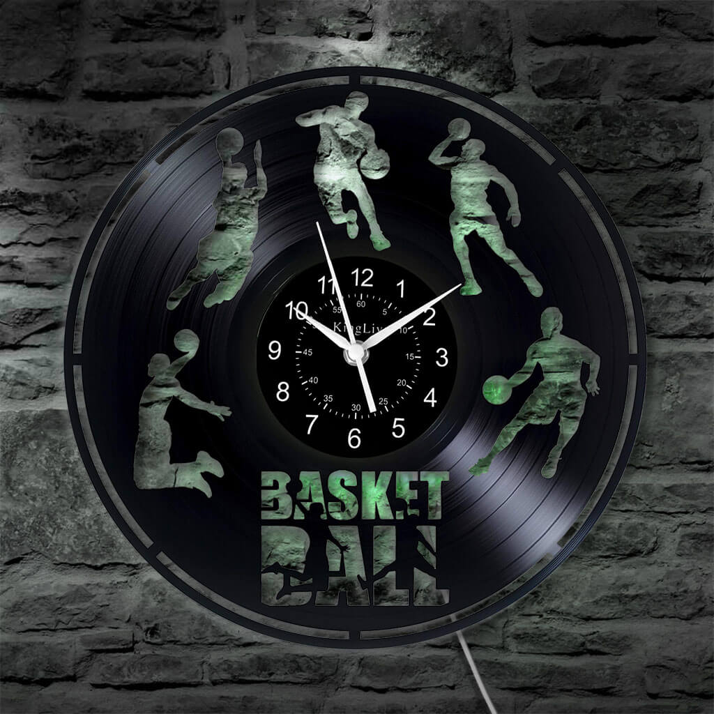 Basketball LED Vinyl Record Wall Clock 12''