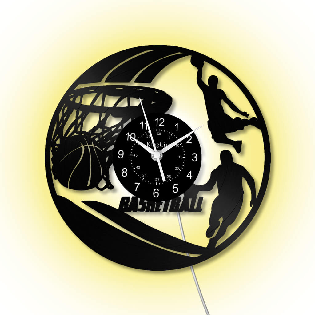 LED Vinyl Wall Clock | Basketball | 12'' | 0268WPB