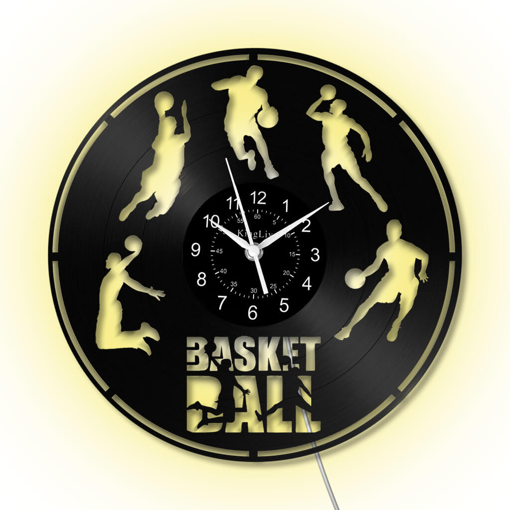LED Vinyl Wall Clock | Basketball | 12'' | 0222WPB