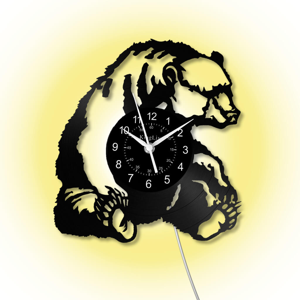 LED Vinyl Wall Clock | Bear | 12'' | 0294WPB