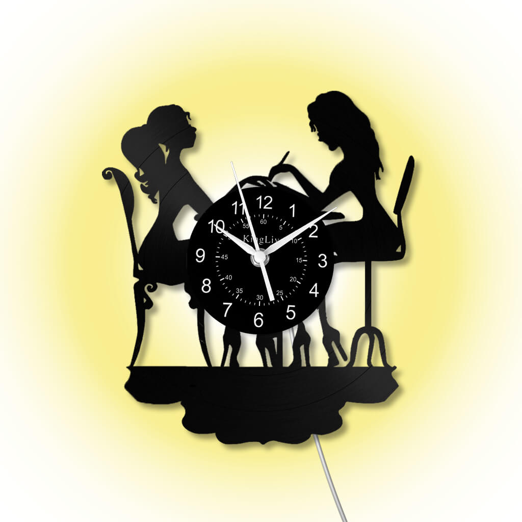 LED Vinyl Wall Clock | Nail Salon | Barber Shop | 12''