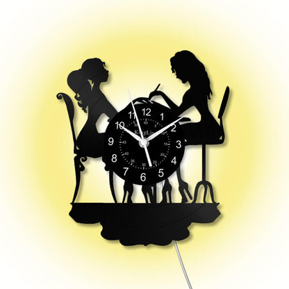 LED Vinyl Wall Clock | Nail Salon | Barber Shop | 12''