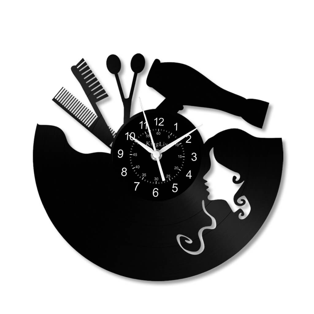 LED Vinyl Wall Clock | Barber Shop | 12'' | 0160WPB