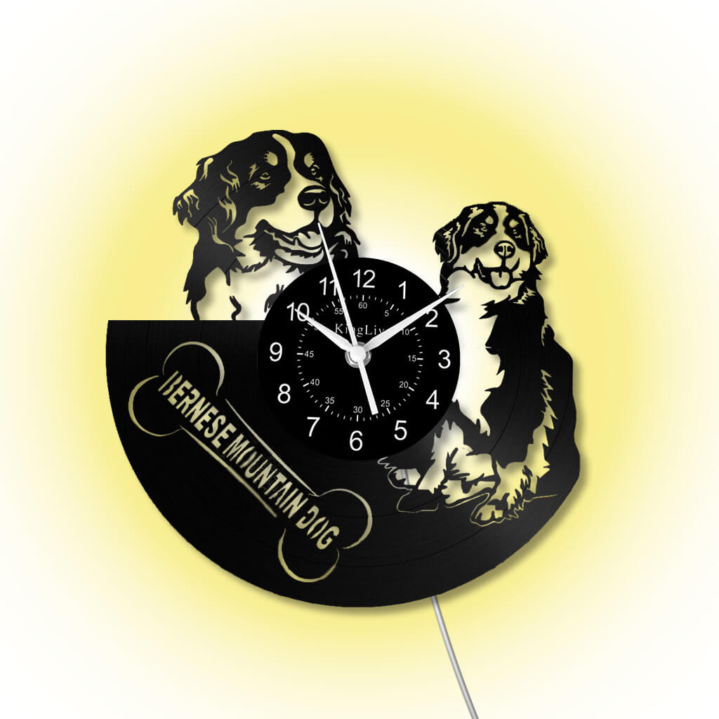 LED Vinyl Wall Clock | Bernese Mountain Dog | 12'' | 0143WPB