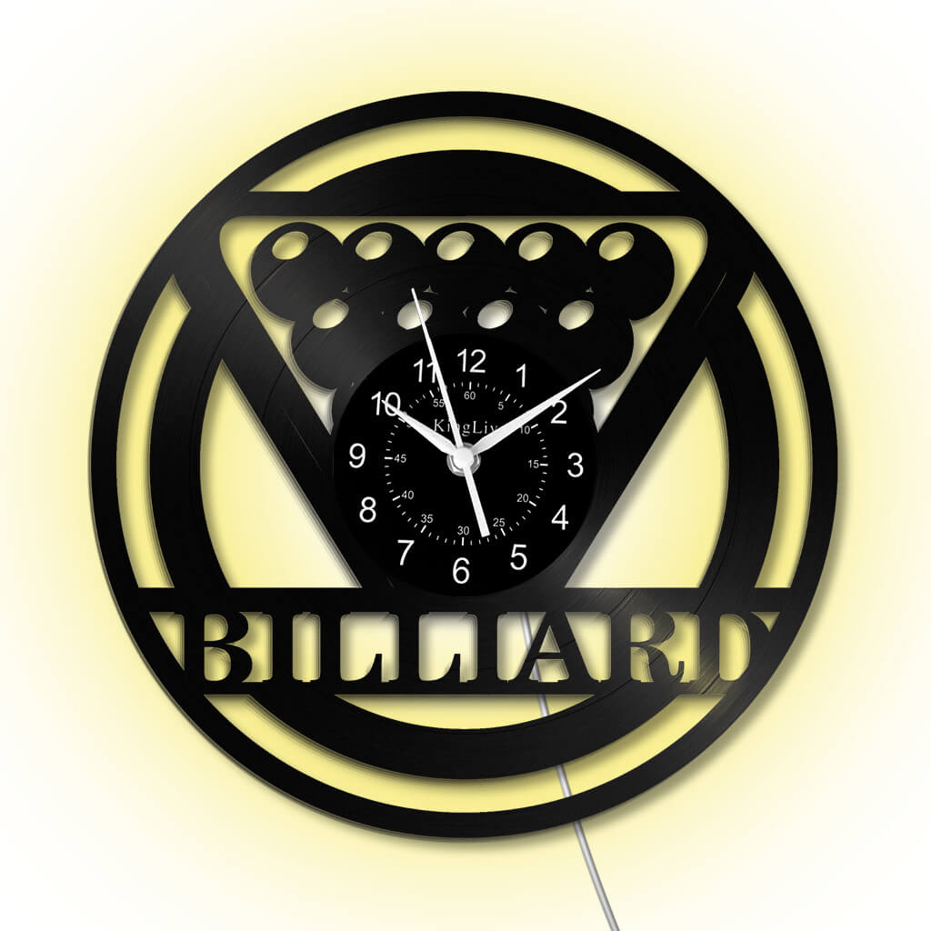 LED Vinyl Wall Clock | Billiards | 12'' | 0229WPB