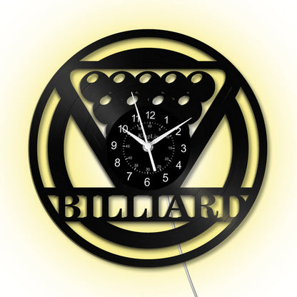 LED Vinyl Wall Clock | Billiards | 12'' | 0229WPB