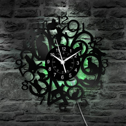 Vinyl Wall Clock | Cats | 12'' | 0281WPB