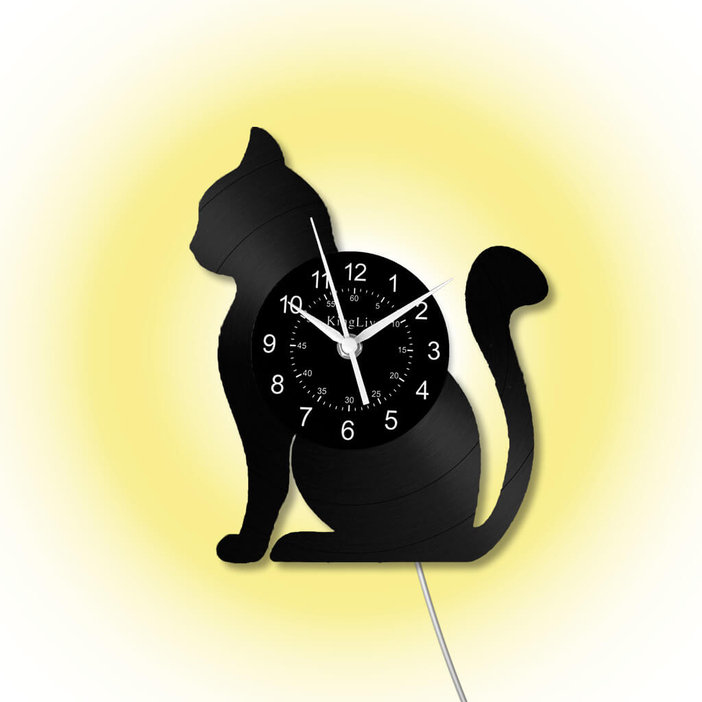 Vinyl Wall Clock | Cat | 12''